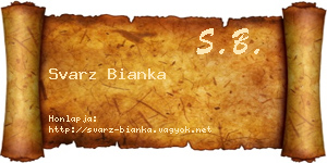 Svarz Bianka névjegykártya